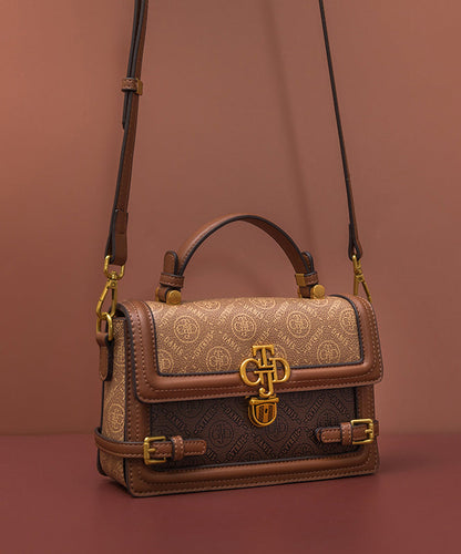 Damen Chic Kalvläder Messenger Väska med Flera Fickor