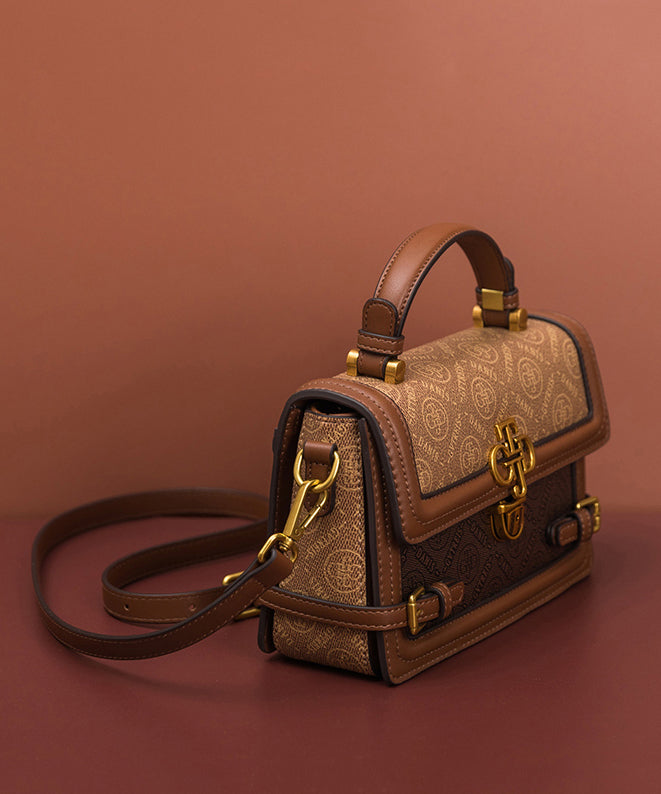 Damen Chic Kalvläder Messenger Väska med Flera Fickor