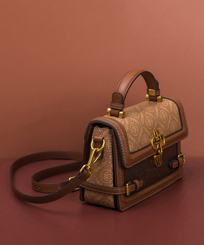 Damen Chic Kalvläder Messenger Väska med Flera Fickor