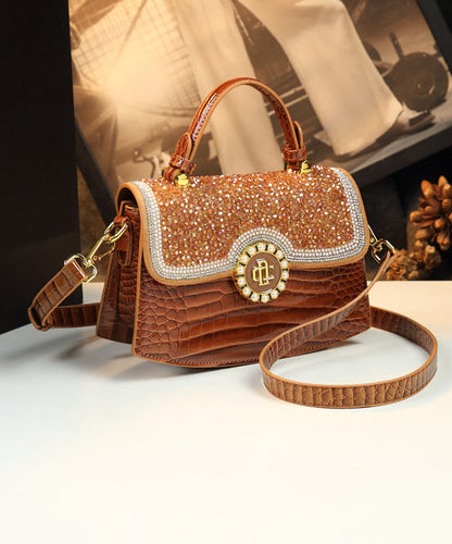 Variant image for Dam Chic Kalvläder Väska med Zircon Detaljer för Organiserad Förvaring-1