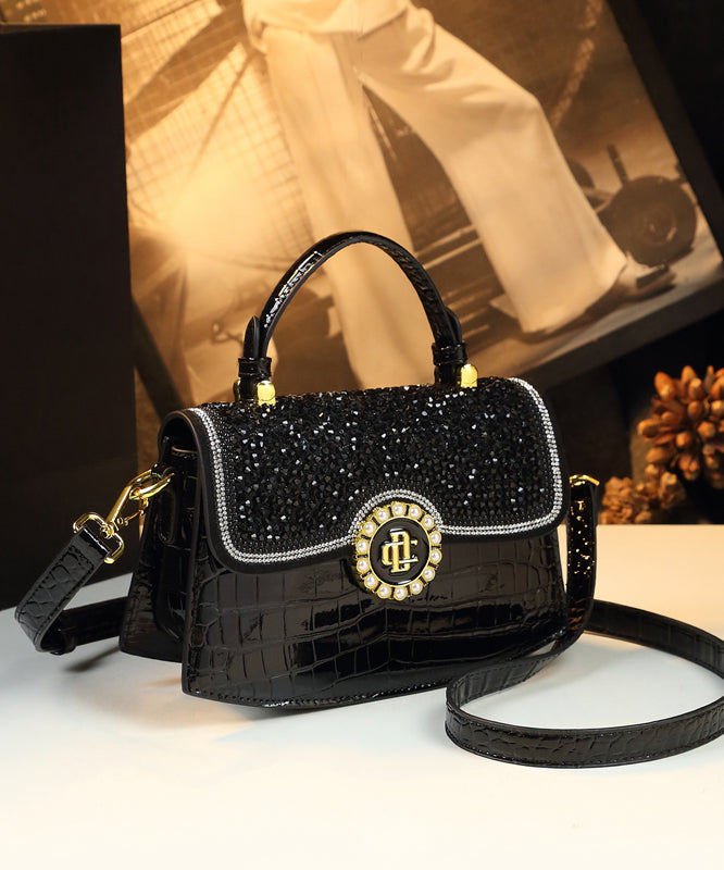 Dam Chic Kalvläder Väska med Zircon Detaljer för Organiserad Förvaring