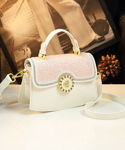 Dam Chic Kalvläder Väska med Zircon Detaljer för Organiserad Förvaring