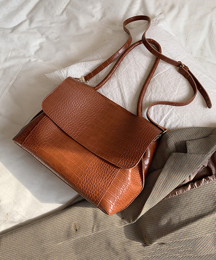 Dam Stilfull Faux Läder Handväska med Fickor