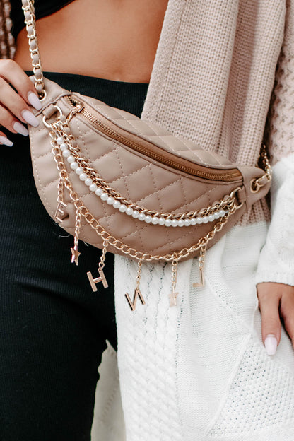 Damens Elegant Quiltad Faux Läder Crossbody Väska med Flerskiktskedja