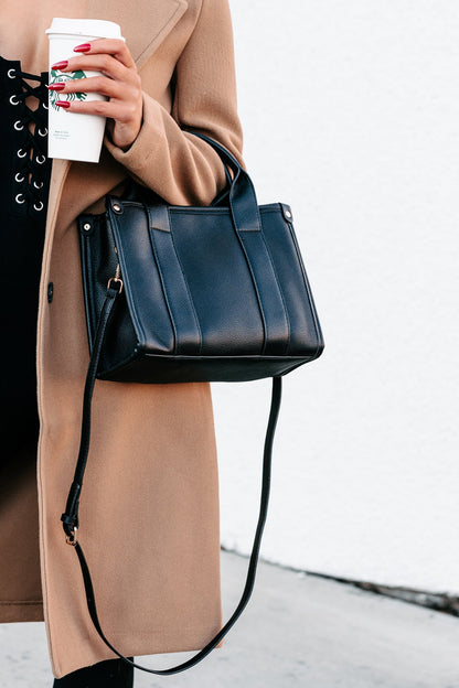 Damernas Strukturerad Faux Läder Shoulder Väska med Avtagbara Remmar