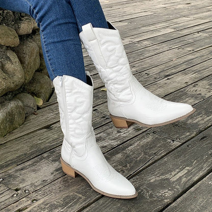 Dam Ankelboots med Klack i Westernstil