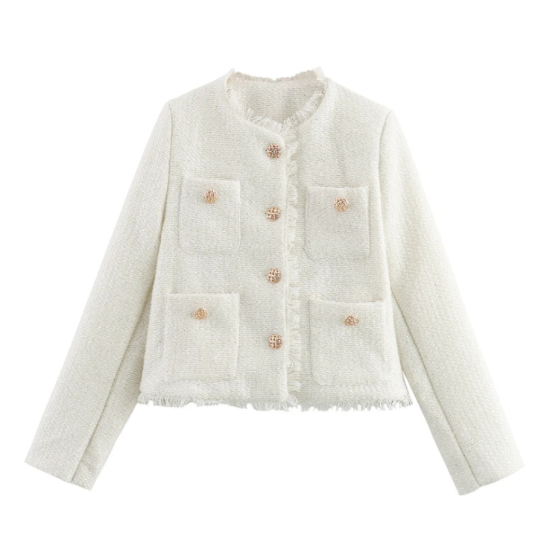 Dame Croppad Jakke | Lukning | Flere Lommer