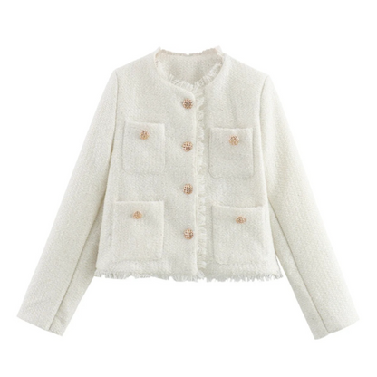 Dame Croppad Jakke | Lukning | Flere Lommer