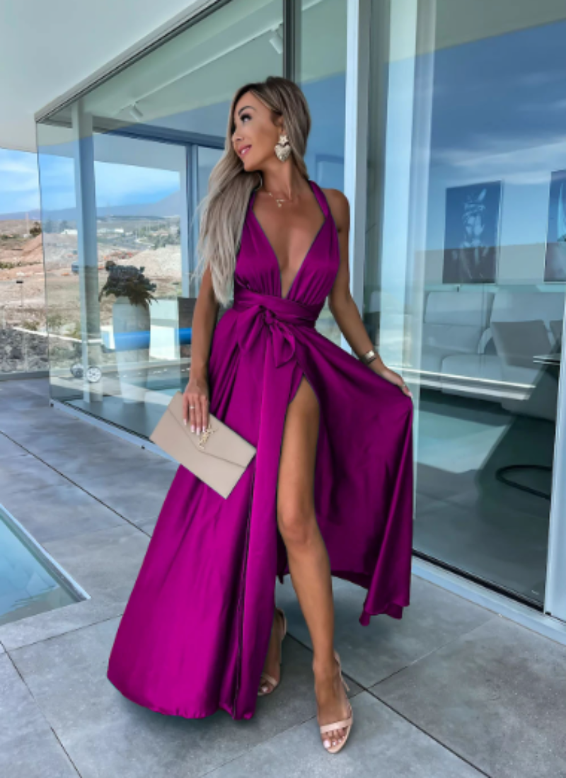 Dam Maxiklänning | Halterneck | Hög Slit