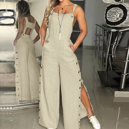 Dam Jumpsuit med Justerbara Remmar