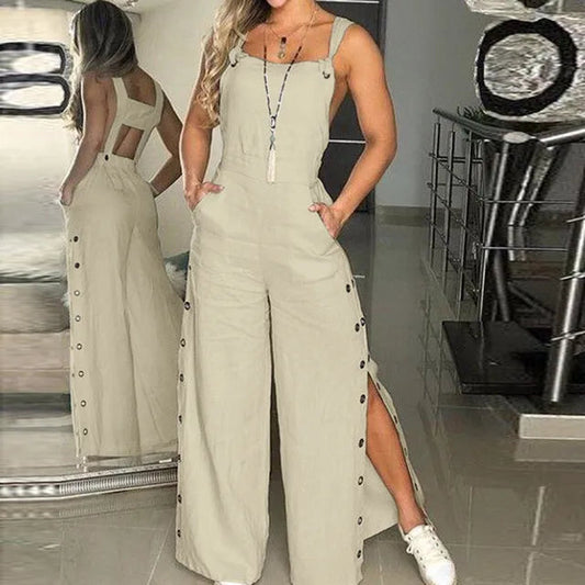 Dam Jumpsuit med Justerbara Remmar