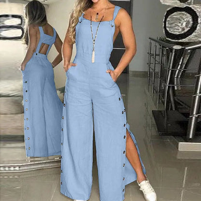 Dam Jumpsuit med Justerbara Remmar
