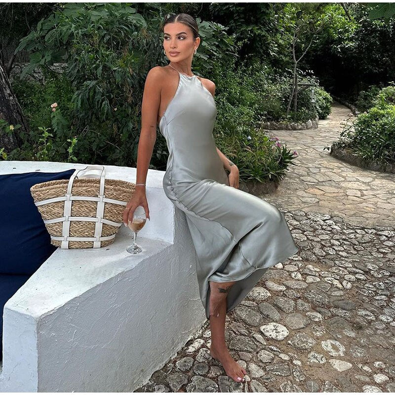 Dam Midiklänning | Ärm­lös | Halterneck