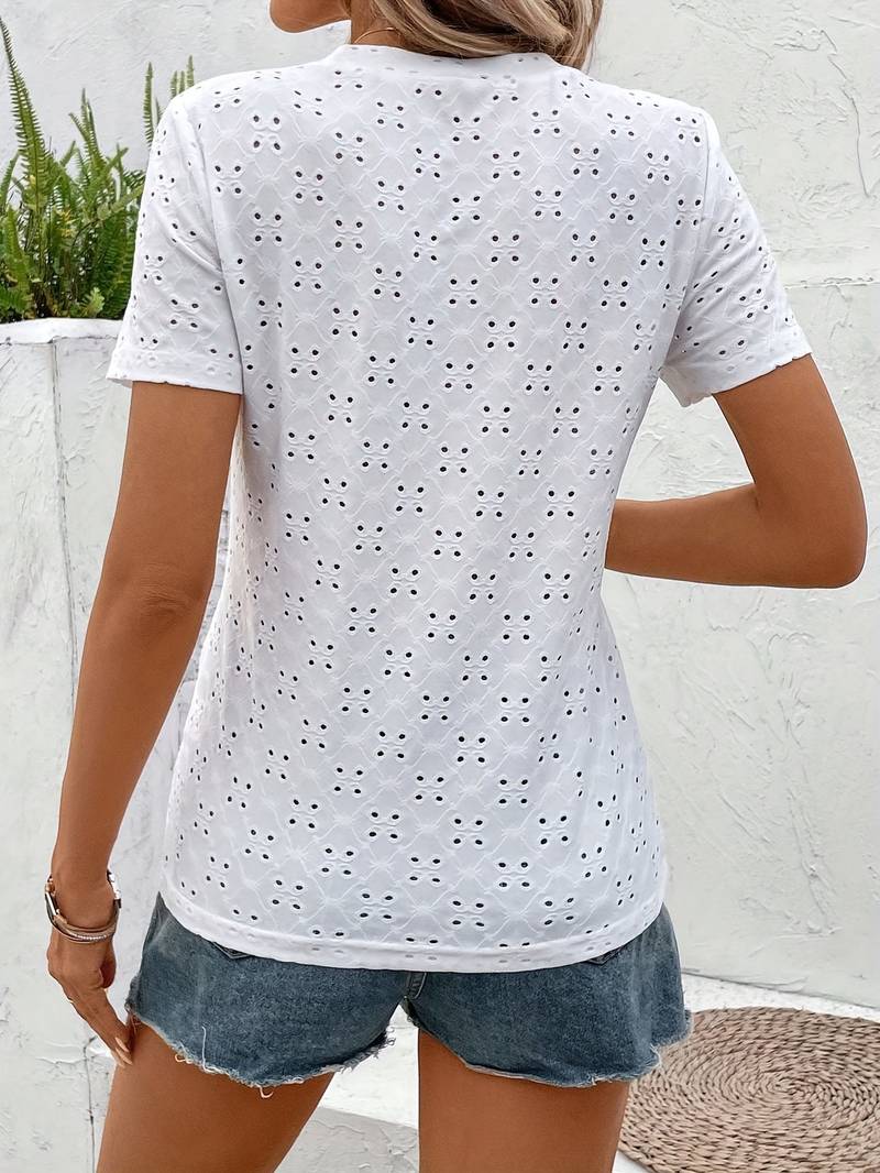 Dam Skjorta med Korta Ärmar och Löst Snitt