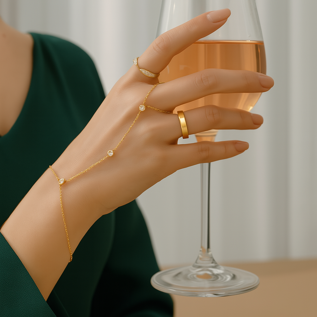 Damarmband med justerbart snöre och kristallringdesign 0