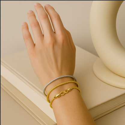 Damarmband med minimalistisk design och ormspänne 0