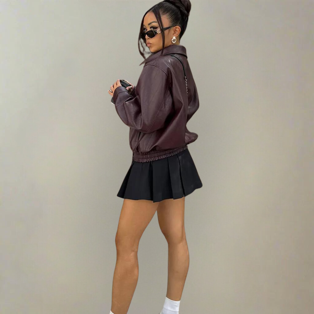 Dam Jacka med Lös Passform och Dragkedja