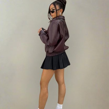 Dam Jacka med Lös Passform och Dragkedja