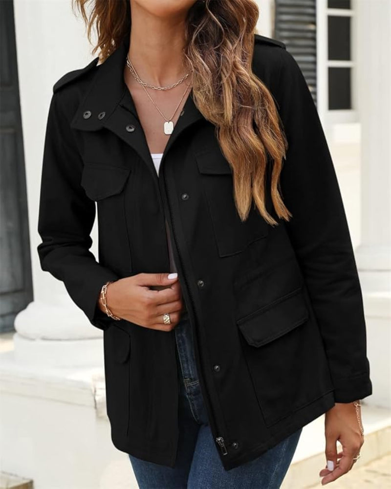 Dam Jacka med Dragkedja | Flera Fickor