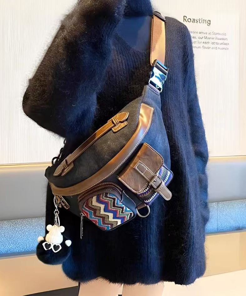 Unisex Stylish Denim Leisure Bag with Large Capacity