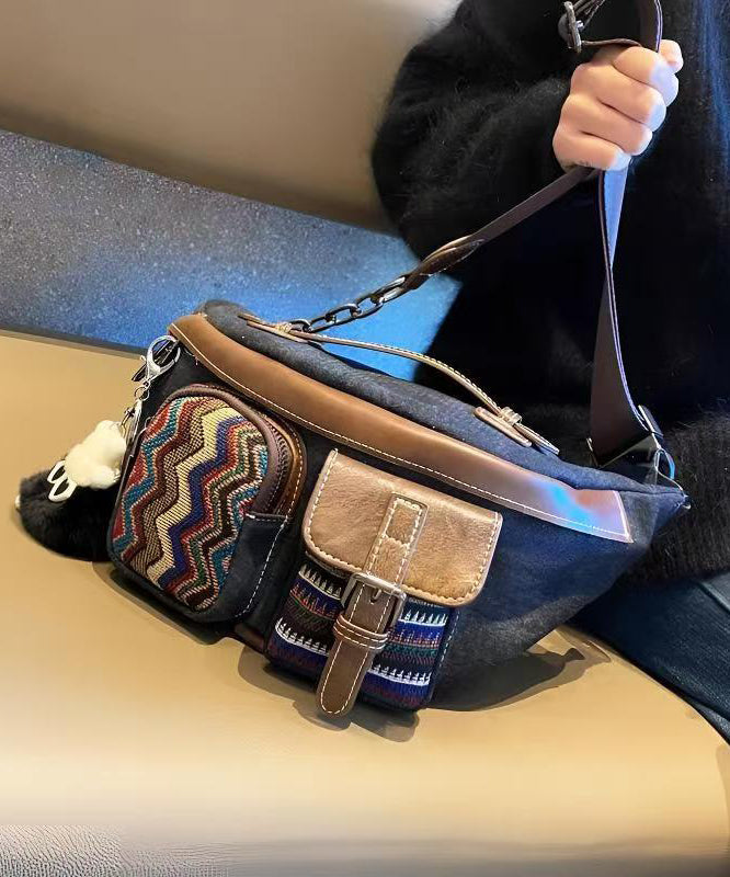 Unisex Stylish Denim Leisure Bag with Large Capacity