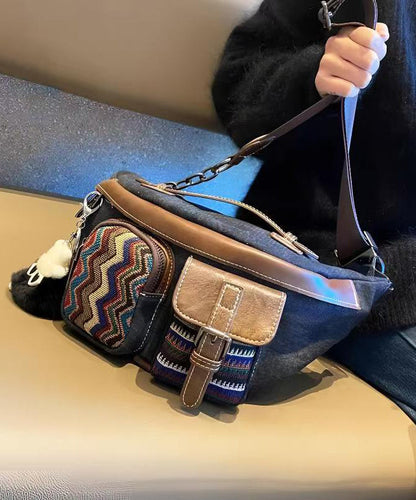 Unisex Stylish Denim Leisure Bag with Large Capacity