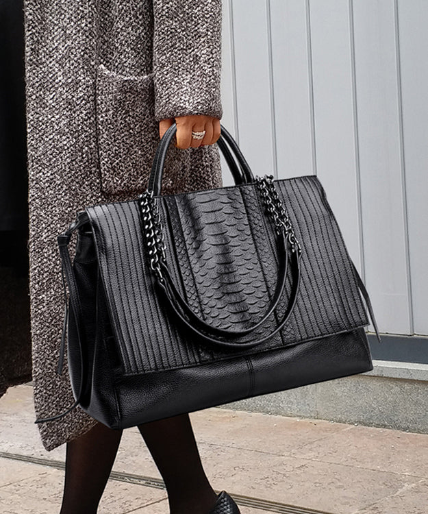 Dam Elegant Faux Läder Handväska med Kedja och Rymlig Insida