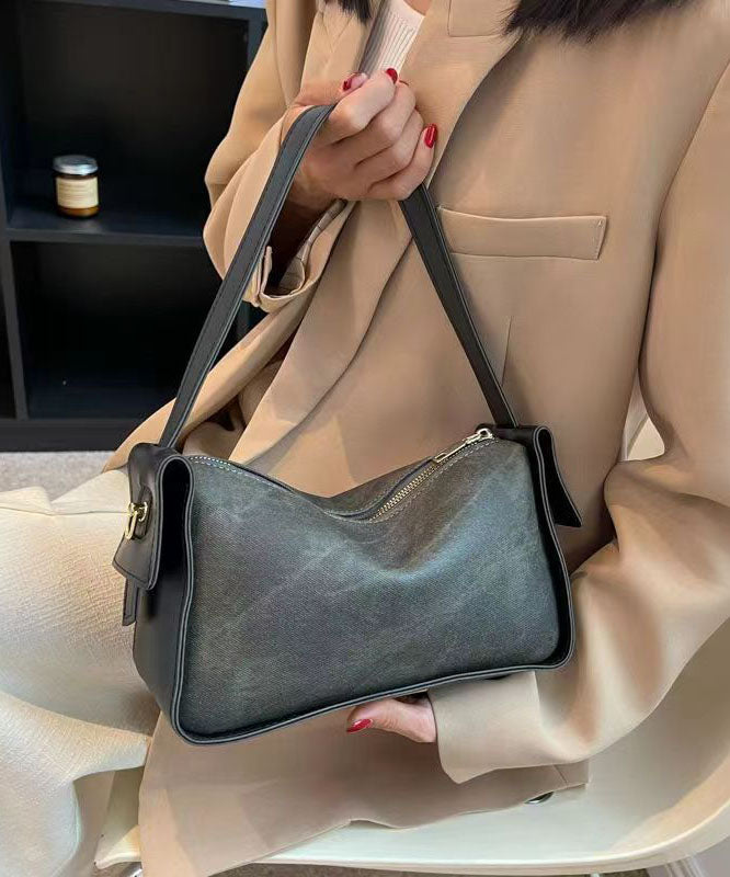 Unisex Modern Faux Läder Messenger Väska med Inre Fickor