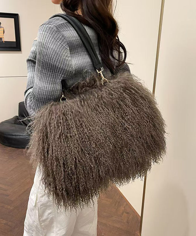 Variant image for Dam Elegant Fårskinn Axelväska med Justerbar Axelrem och Fickor-1