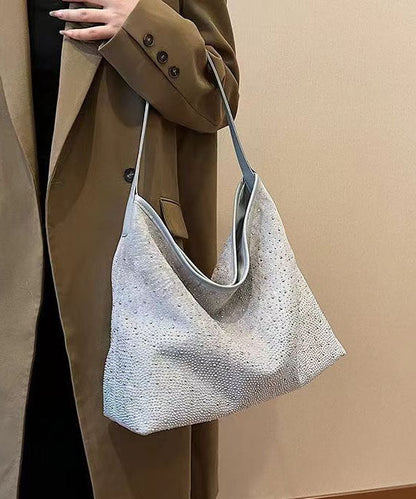 Dam Elegant Faux Mocka Axelväska med Stor Kapacitet och Inre Fickor