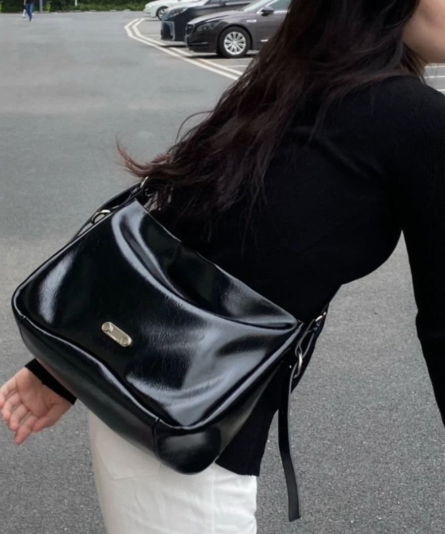 Dam Elegant Faux Läder Messenger Väska med Flera Fickor