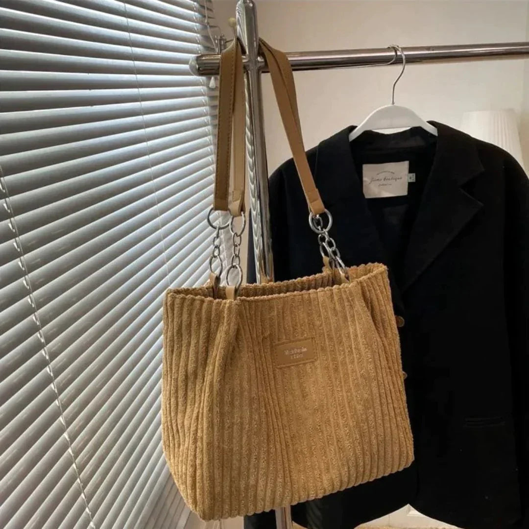 Dam Elegant Sammet Axelväska med Praktisk Design