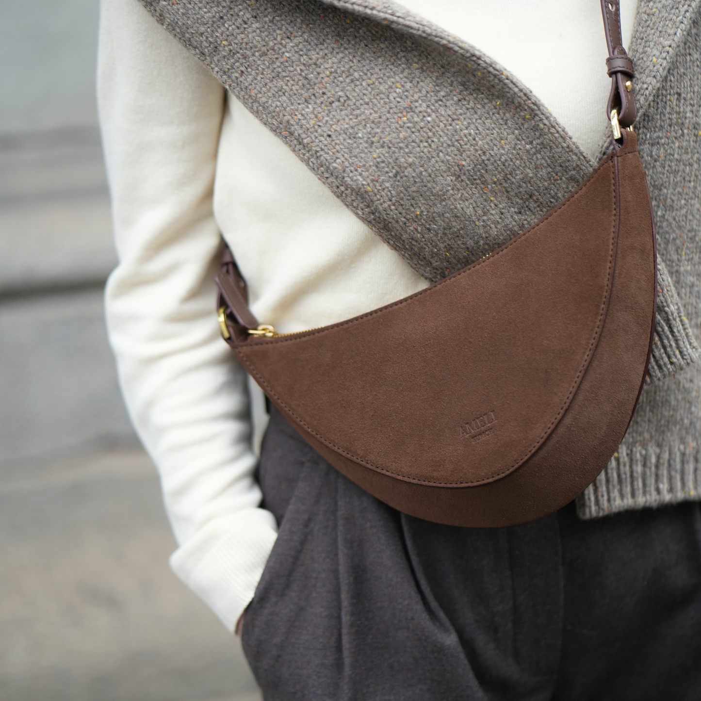 Dam Minimalistisk Syntetisk Axelväska med Justerbar Rem