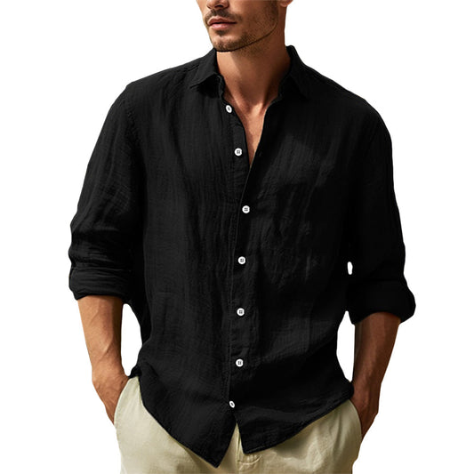 Herr Skjorta | Avslappnad Passform | Långa Ärmar
