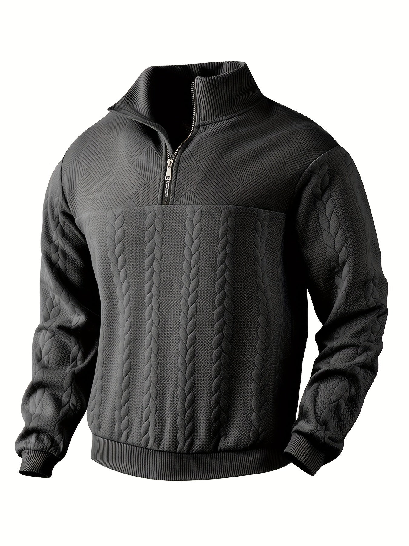 Herr Avslappnad Tröja med Randig Detalj