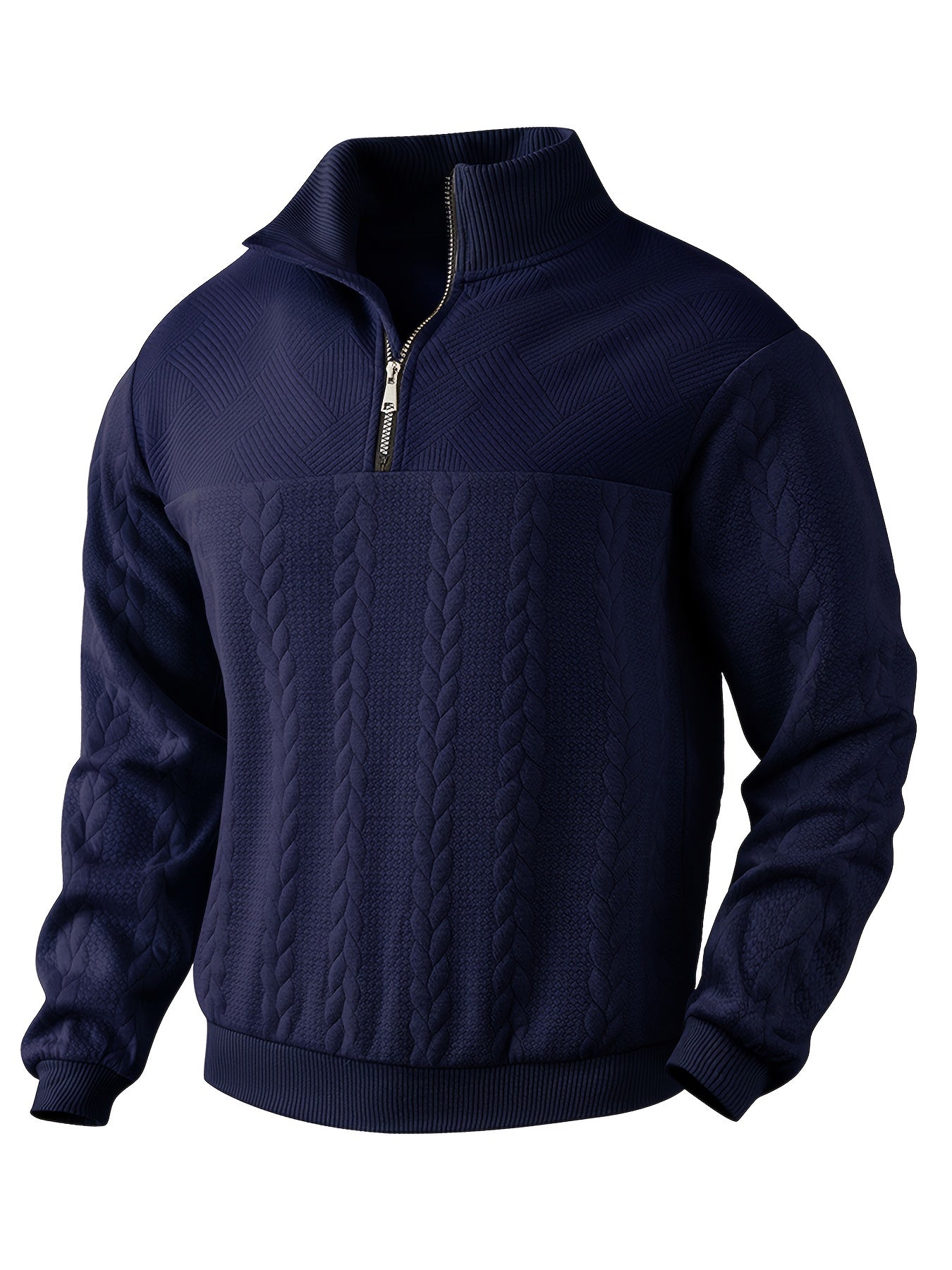 Herr Avslappnad Tröja med Randig Detalj