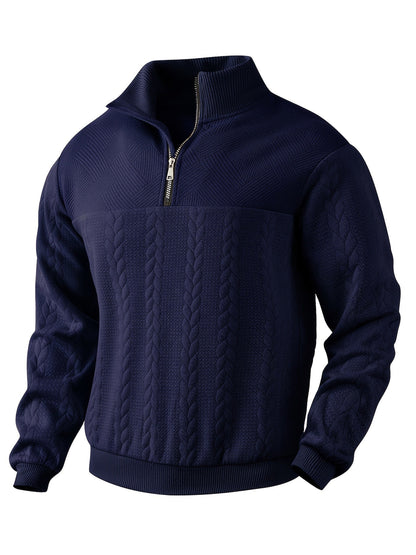 Herr Avslappnad Tröja med Randig Detalj