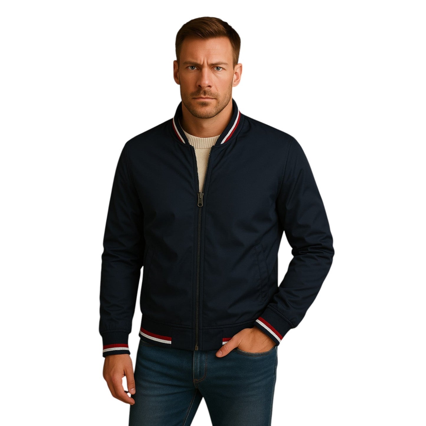 Herrens Bomberjacka med Dragkedja