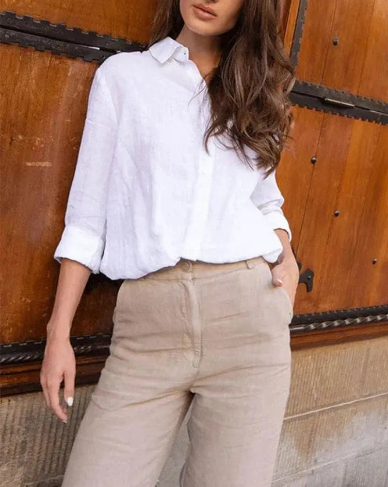 Dam Skjorta med Knäppning