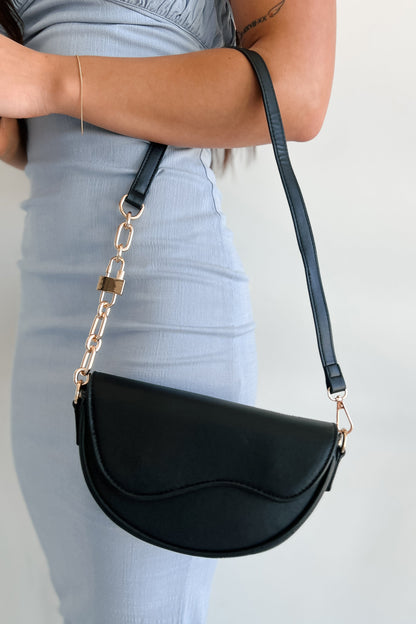 Dam Elegant PU Axelväska med Metallisk Snäppstängning och Innerficka