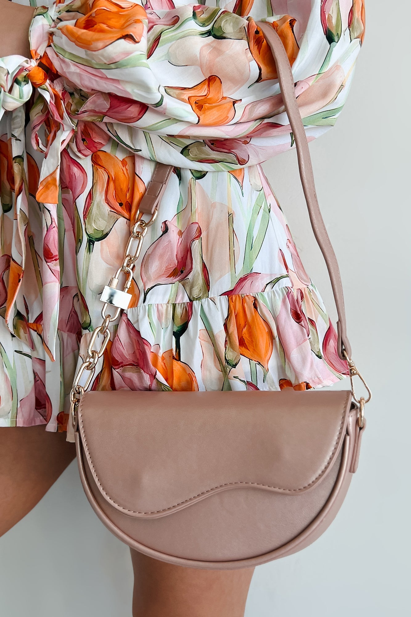 Dam Elegant PU Axelväska med Halvmåneform och Metallisk Snap-Stängning