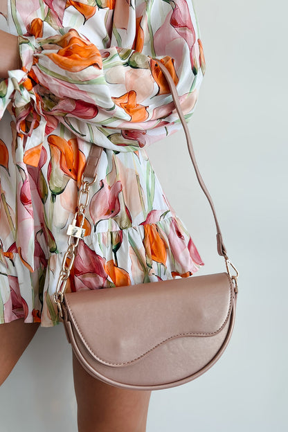 Dam Elegant PU Axelväska med Halvmåneform och Metallisk Snap-Stängning