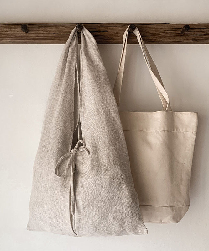 Damens Trendiga Linne Axelväska med Stor Kapacitet och Elegant Snörning