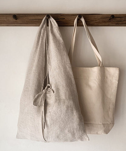 Damens Trendiga Linne Axelväska med Stor Kapacitet och Elegant Snörning