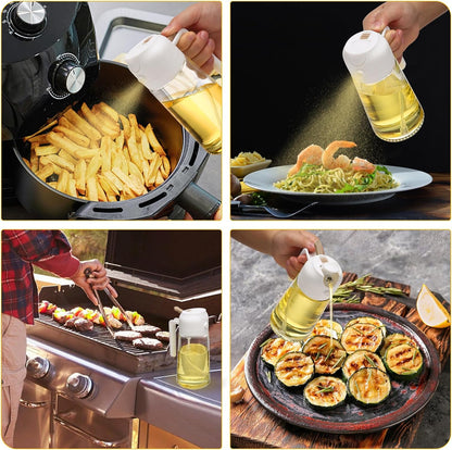 Köksoljeflaska och Sprutflaska med Bred Öppning, 2-Pack