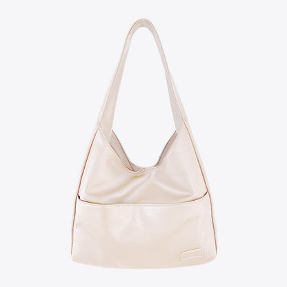 Élodie - Stilren Axelväska i Enfärgat Veganläder med Fickor för Dam