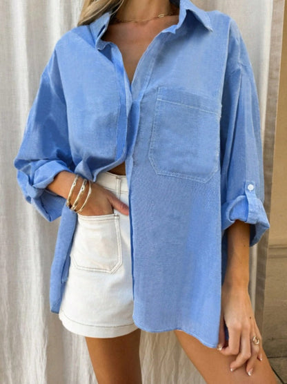 Dam Långärmad Överdimensionerad Skjorta