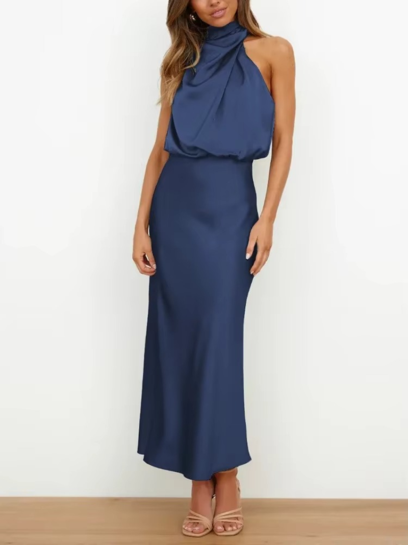 Kvinnors Axelbandslös Cocktailklänning med Midilängd för Bröllop 7