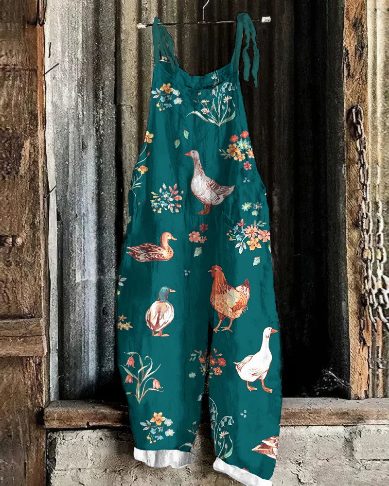 Dam Klassisk Jumpsuit utan Ärmar med Djurtryck