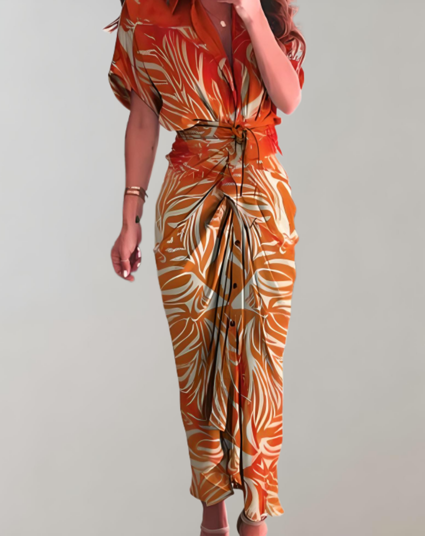 Dam Klassisk Lång Klänning med Batwing Ärmar